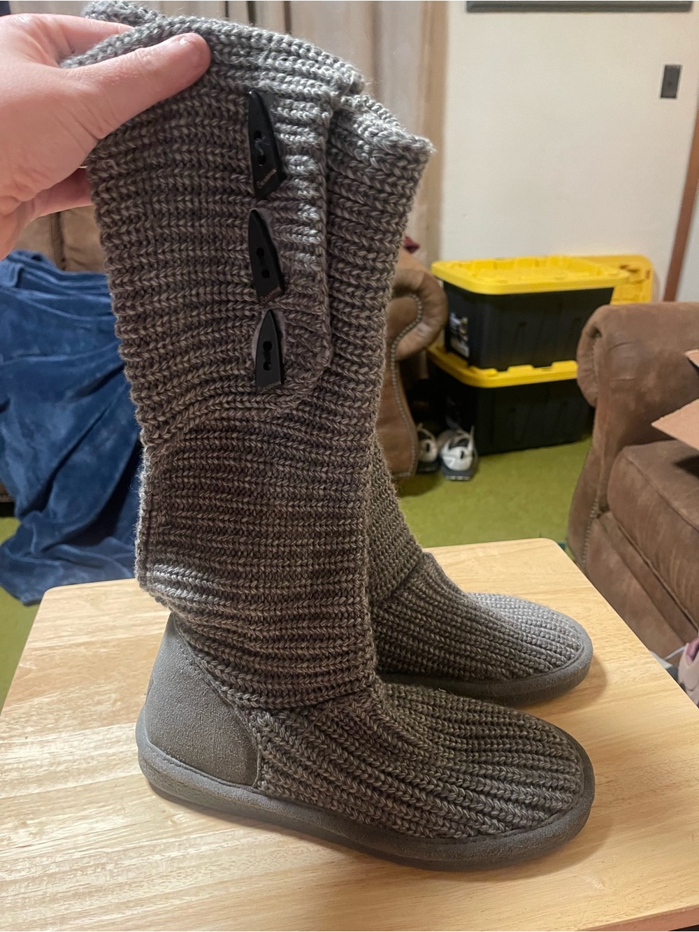 Bearpaw Knit Tall Winter Sweater Boots Size 9 Womens